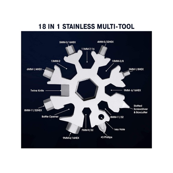 Snowflake Multitool Keychain Screwdriver - Picture 4 of 5